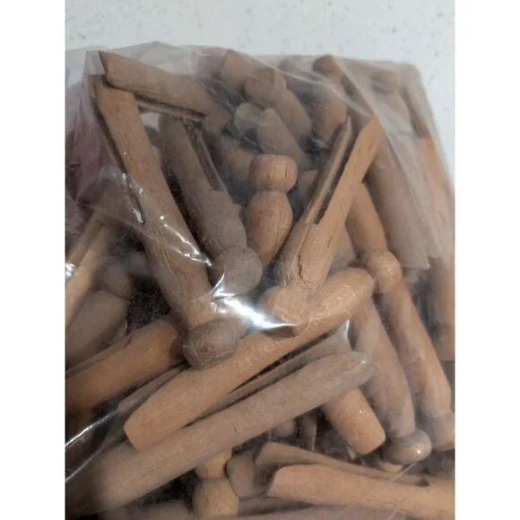 Vintage Wooden Clothespins 1 gallon bag rustic laundry craft - Picture 3 of 11
